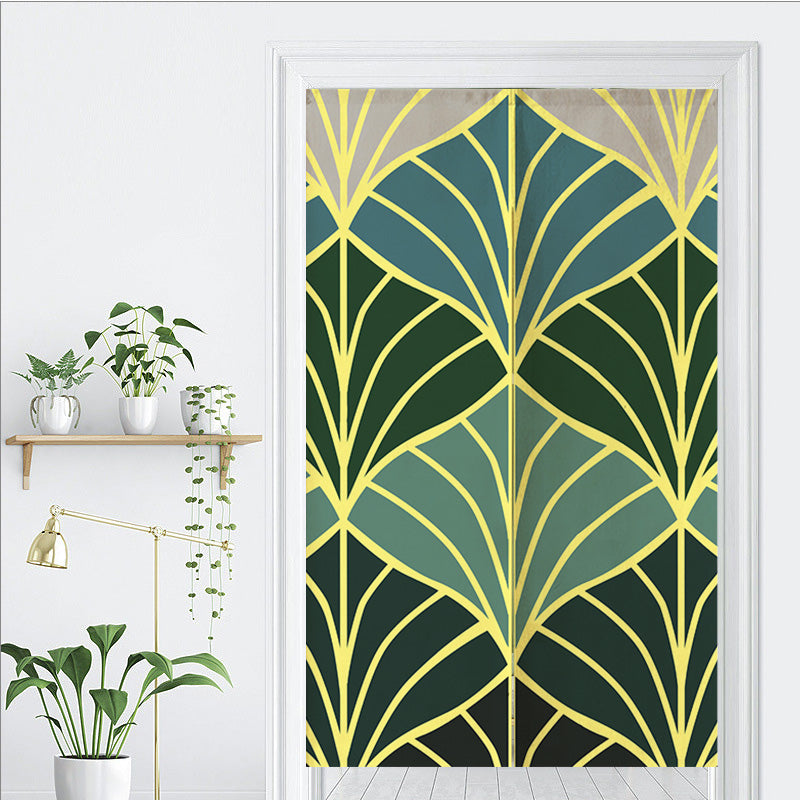 Feblilac Golden Green Ginkgo Leaves Door Curtain - view 3