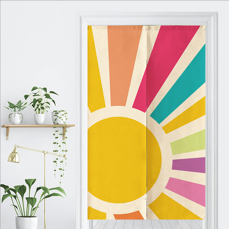 Feblilac Rainbow Sun Rays  Door Curtain