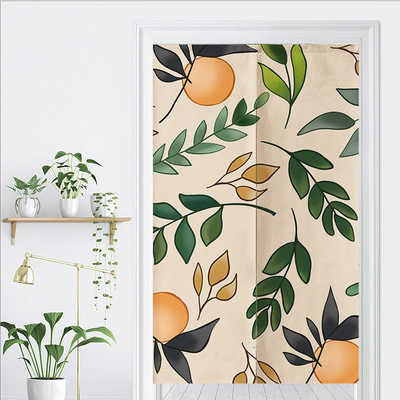 Feblilac Oranges and Leaves Door Curtain
