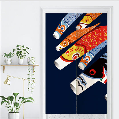 Feblilac Colorful Koi Flags Door Curtain