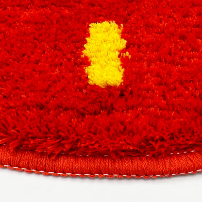 Feblilac Red Background Yellow Sun Tufted Bath Mat