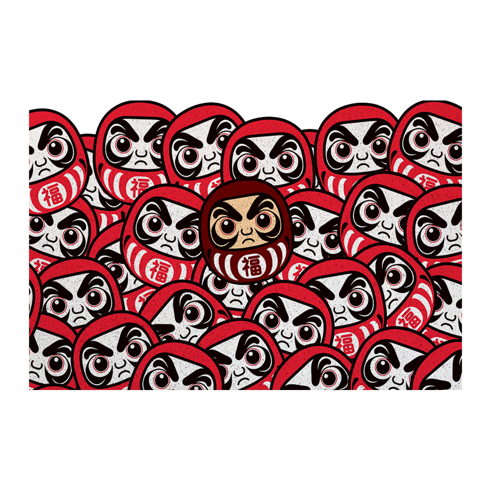 Feblilac Lots and Lots of Daruma PVC Coil Door Mat