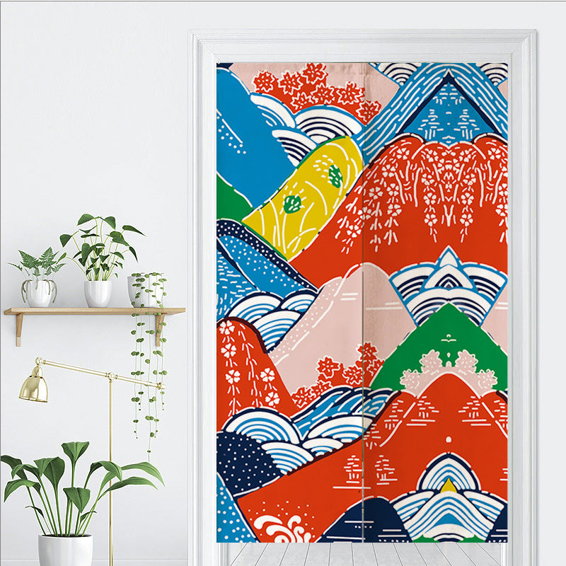 Feblilac Colorful Mountains Door Curtain