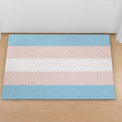 Feblilac Pink Blue White LGBT Flag PVC Coil Door Mat