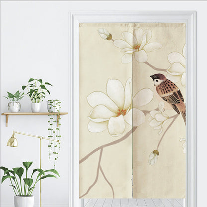 Feblilac Sparrow Magnolia Flower Door Curtain