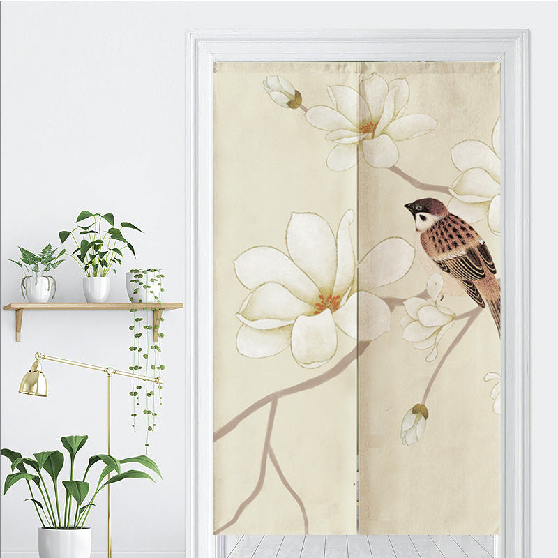 Feblilac Sparrow Magnolia Flower Door Curtain
