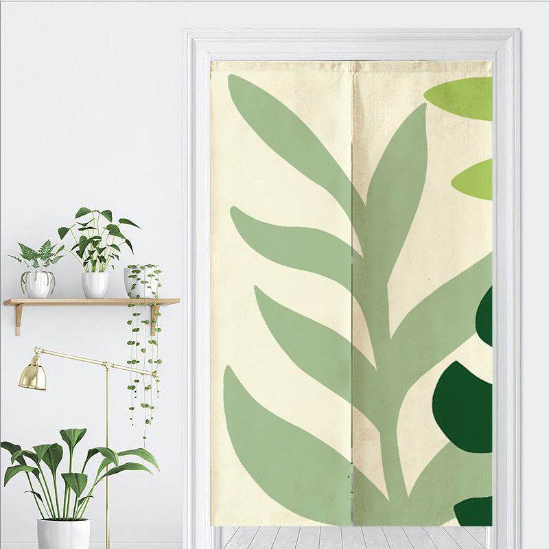 Feblilac Green Leaves Door Curtain