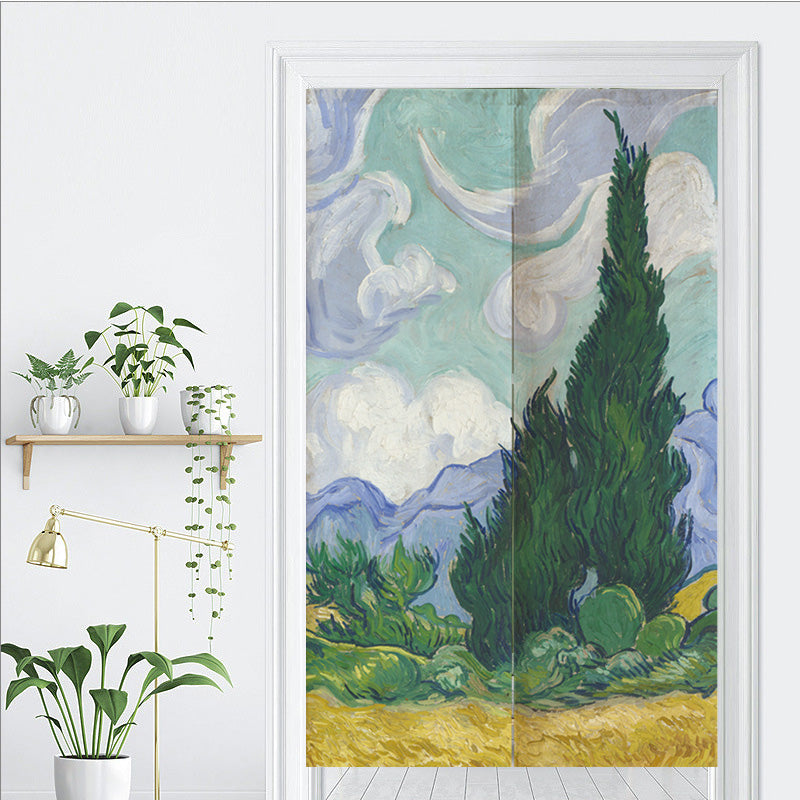 Feblilac Van Gogh's Fields Door Curtain