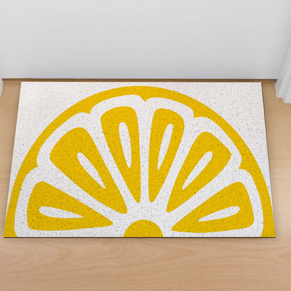 Feblilac Semicircle Golden Lemon PVC Coil Door Mat