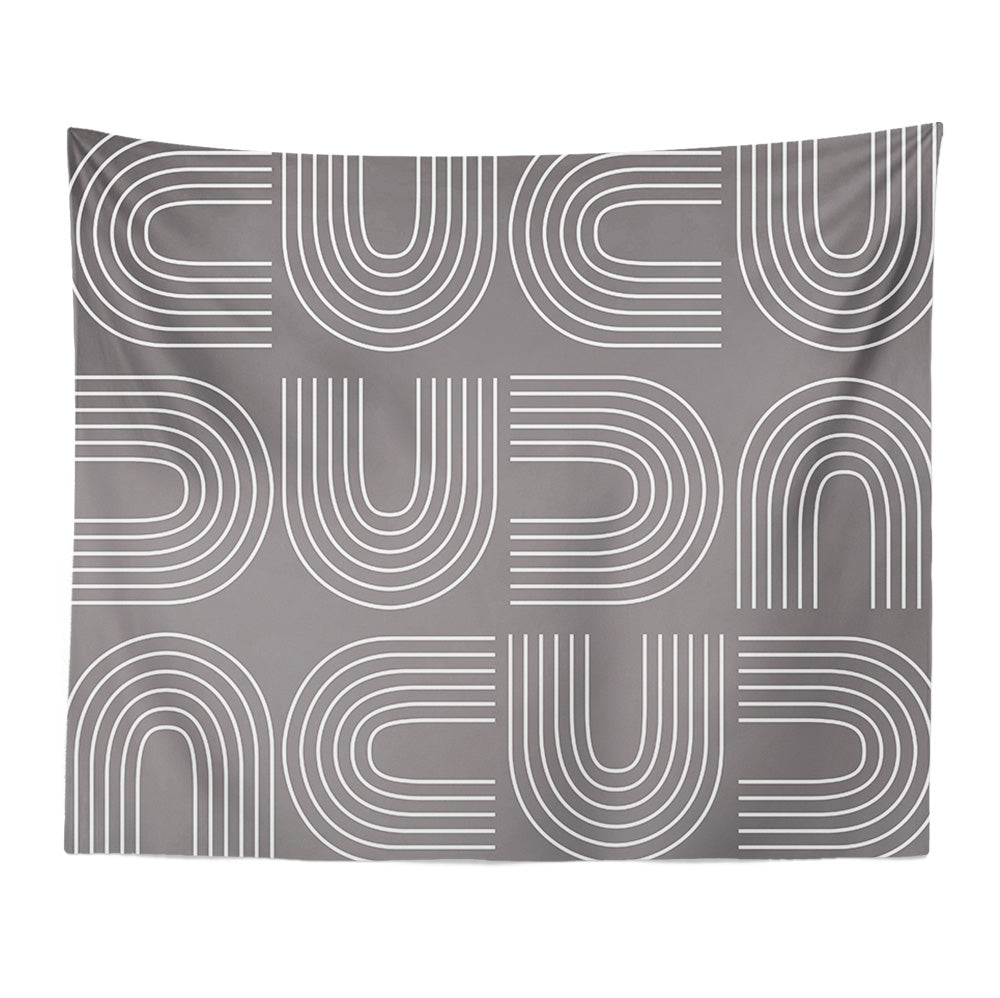 Feblilac Grey U Shaped Pattern Tapestry