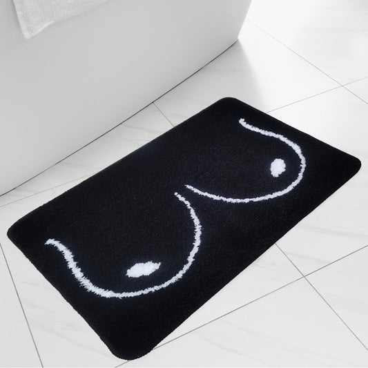 Feblilac Black and White Boobs Tufted Bath Mat