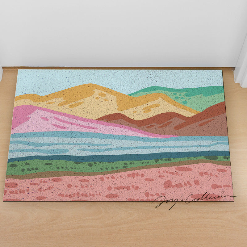 Feblilac Pink Mountains PVC Coil Door Mat