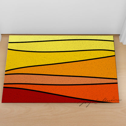 Feblilac Lovely Abstract Sunset Geometric PVC Coil Door Mat