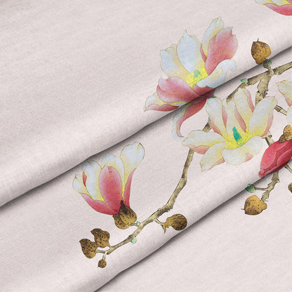 Feblilac Pink Background Magnolia Door Curtain