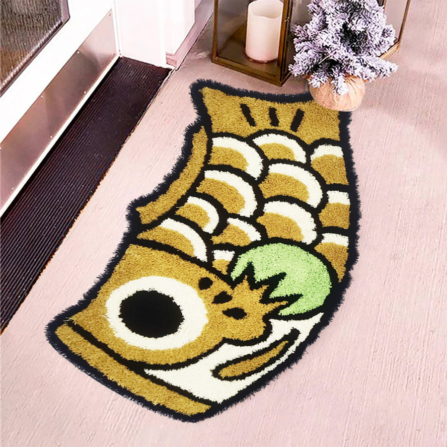 Feblilac Cute Earth Yellow Koi Fish Bath Mat - view 3