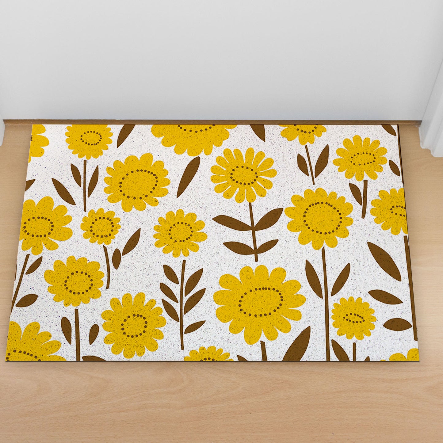 Feblilac Orange Yellow Flowers Branches PVC Coil Door Mat