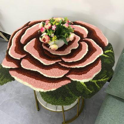 Feblilac Coffee Rose Tufted Bath Mat