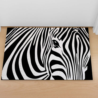 Feblilac Zebra Black And White PVC Coil Door Mat