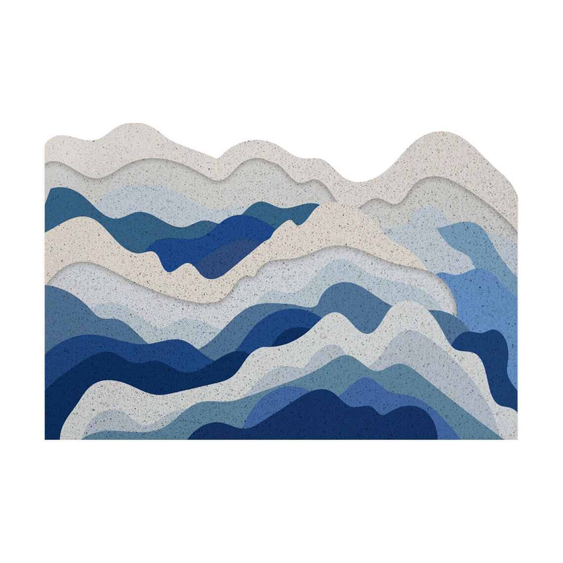 Feblilac Blue Ocean Wave PVC Coil Door Mat