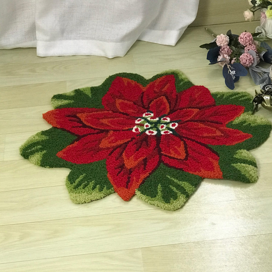 Feblilac Christmas Flower Tufted Bath Mat - view 3
