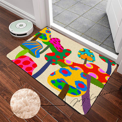 Feblilac Color Mushroom Tufted Bath Mat