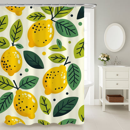 Feblilac Lemon Leaves Shower Curtain