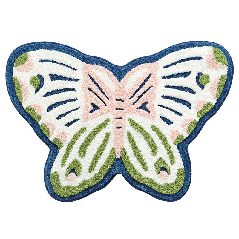 Feblilac Butterfly Bath Floor Mat Rug