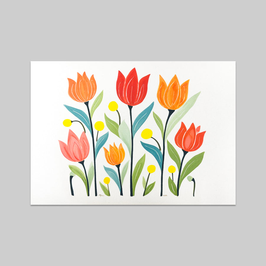 Feblilac Tulips Off-white Background Cup and Dish Placemat - view 3