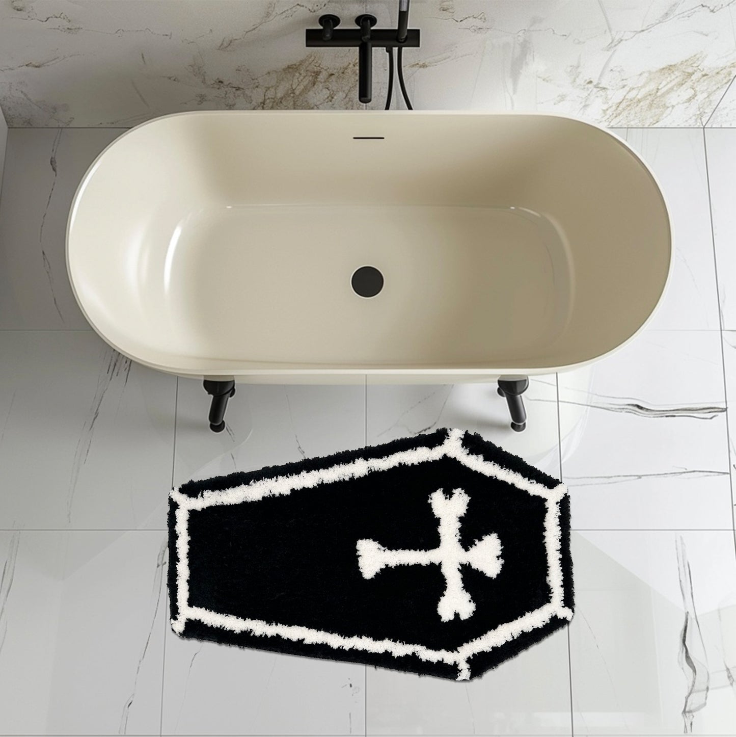 Feblilac Halloween Coffin Tufted Bath Mat