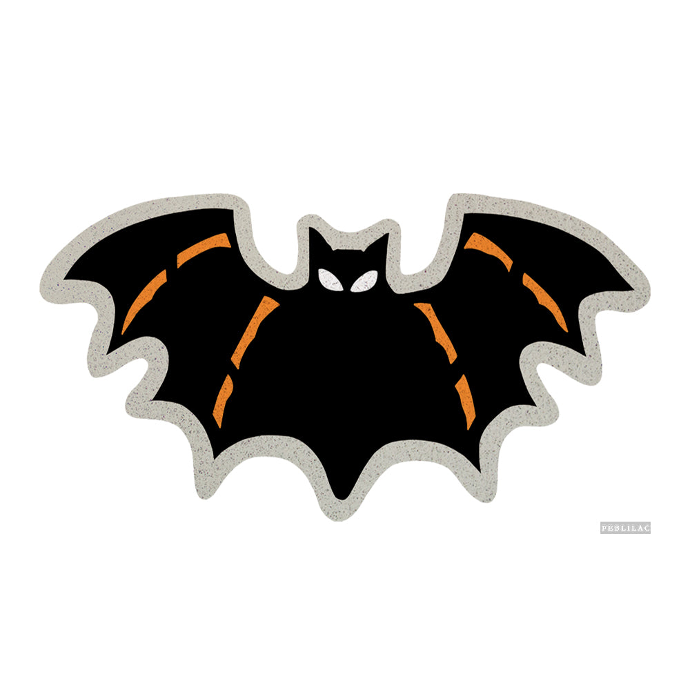 Feblilac Halloween Flying Bats Coil Door Mat