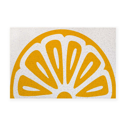 Feblilac Semicircle Golden Lemon PVC Coil Door Mat