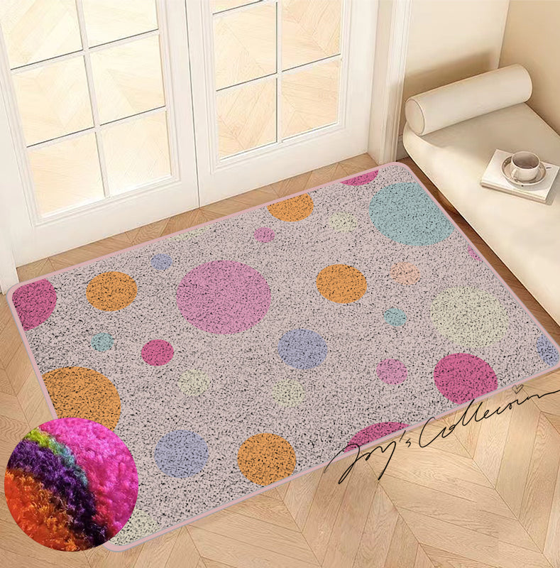 Feblilac Pink Polka Dots Geometric Nylon Door Mat - view 3