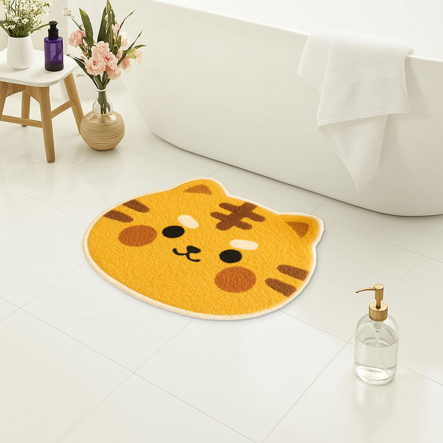 Tiger Head Shaped Bath Mat – Cute & Fluffy Kids' Rug - view 4