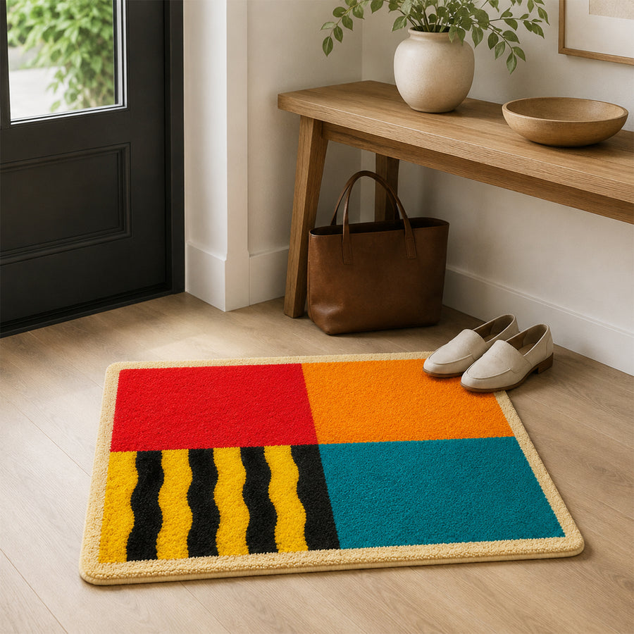 Feblilac Color Block Tufted Bath Mat - view 3