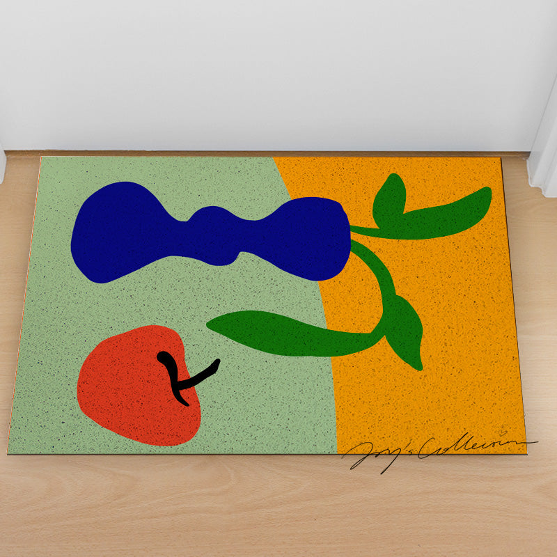 Feblilac Blue Vase and Apple PVC Coil Door Mat