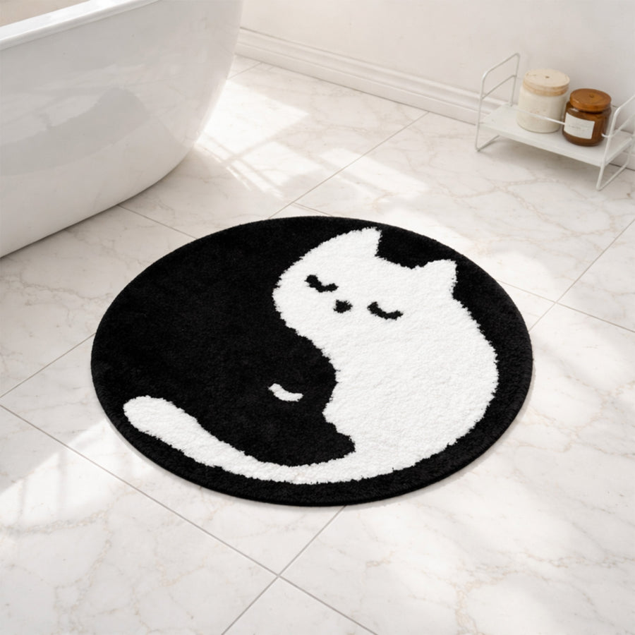 Feblilac Cat Dog Tai Chi Tufted Bath Mat - view 3