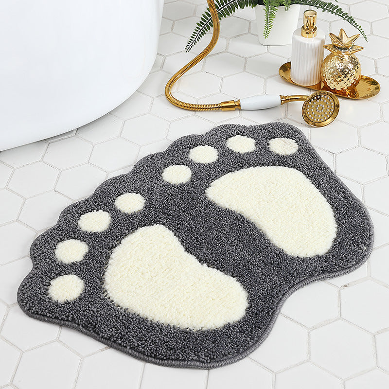 Feblilac Cute Feet Tufted Bath Mat