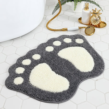 Feblilac Cute Feet Tufted Bath Mat