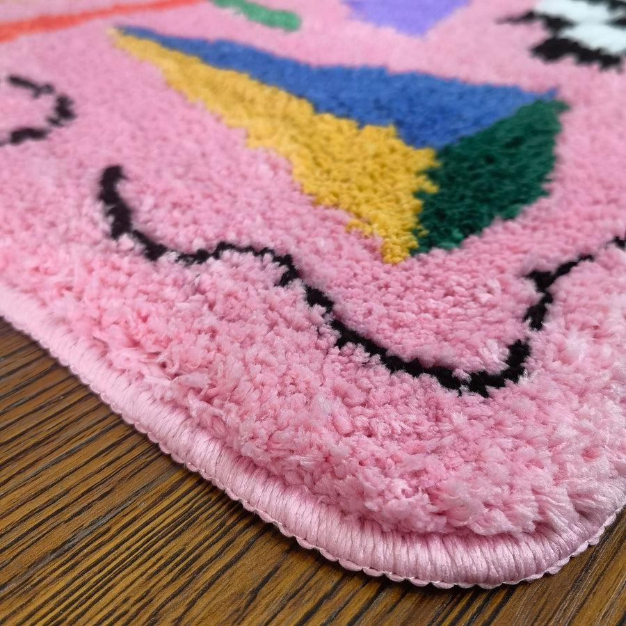 Feblilac Cute Abstract Childlike Pattern Tufted Bath Mat - view 3