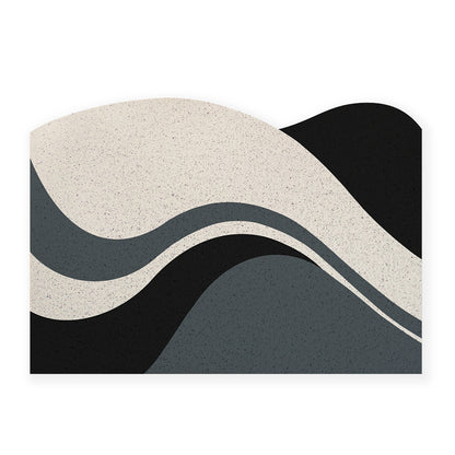 Feblilac Curve Black, White and Gray PVC Coil Door Mat