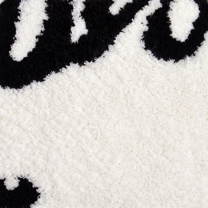 Feblilac Hello Gorgeous White Ground Bath Mat, Black and White Mat for Bedroom Living Room Balcony