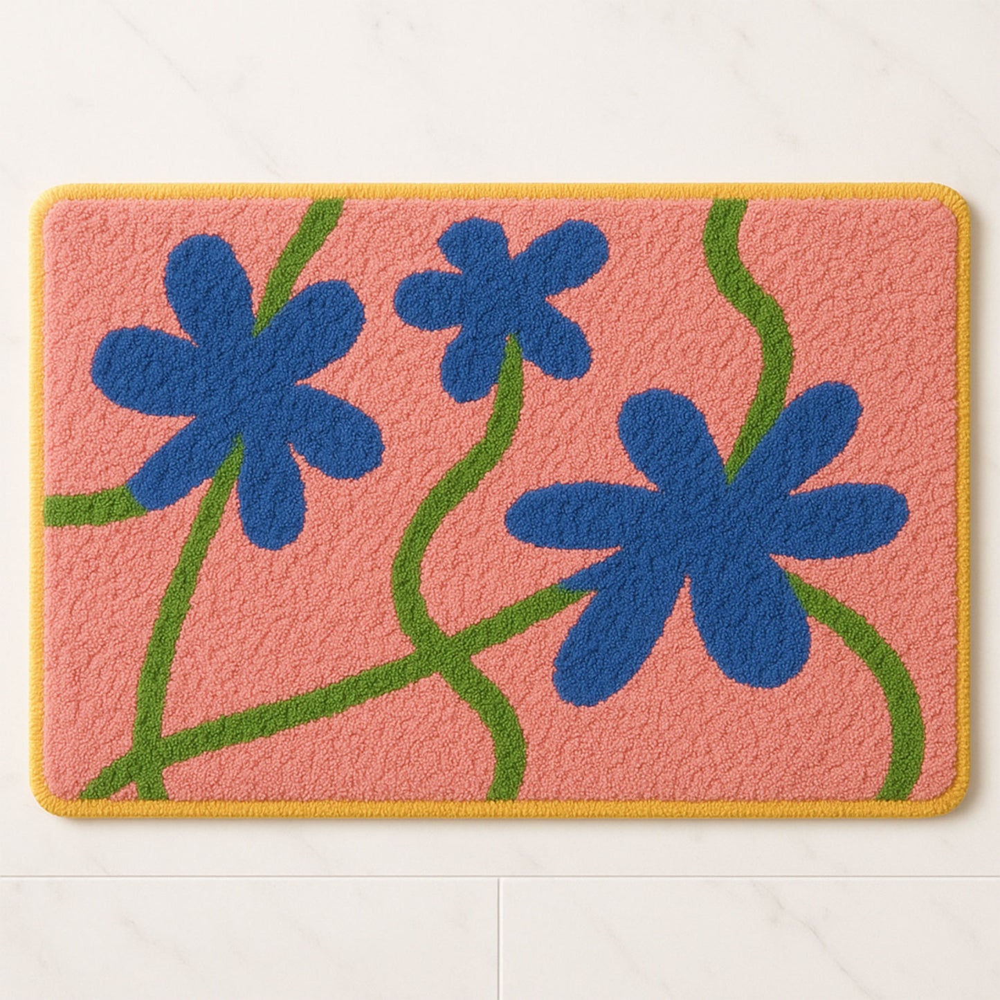 Feblilac The Beach and Palm Trees in The Sunset Tufted Bath Mat