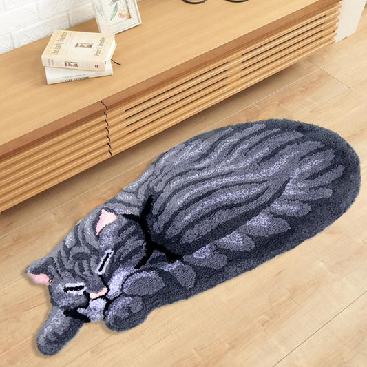 Feblilac Cute Cat Tufted Bath Mat
