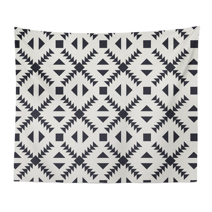 Feblilac Black and White Diamond Pattern Tapestry