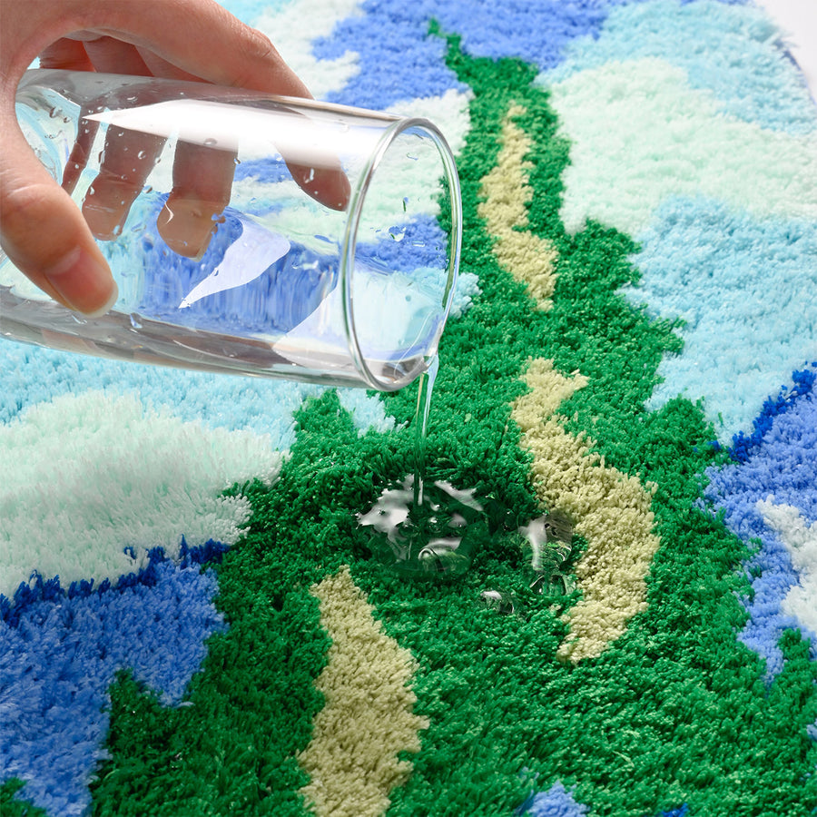 Feblilac Van Gogh Wheat Field Tufted Bath Mat - view 3