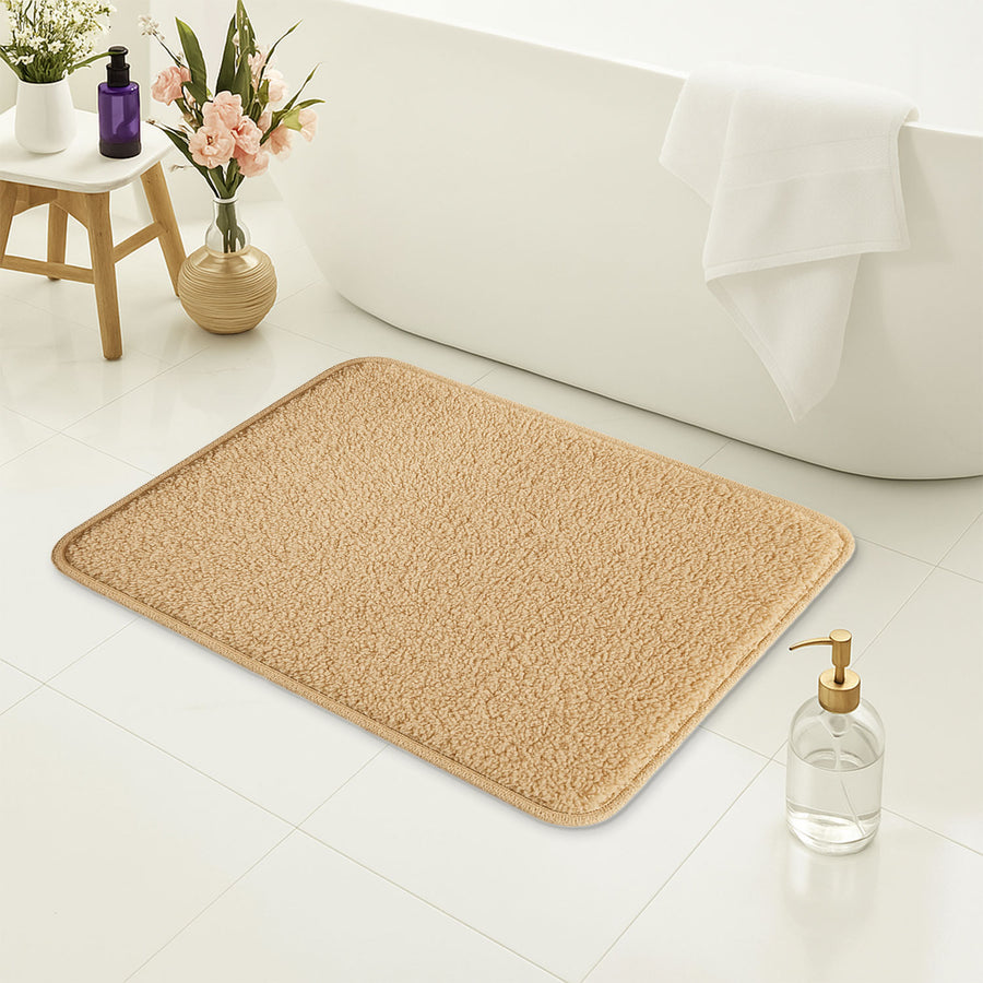 Feblilac Solid Color Plush Tufted Bath Mat - view 3
