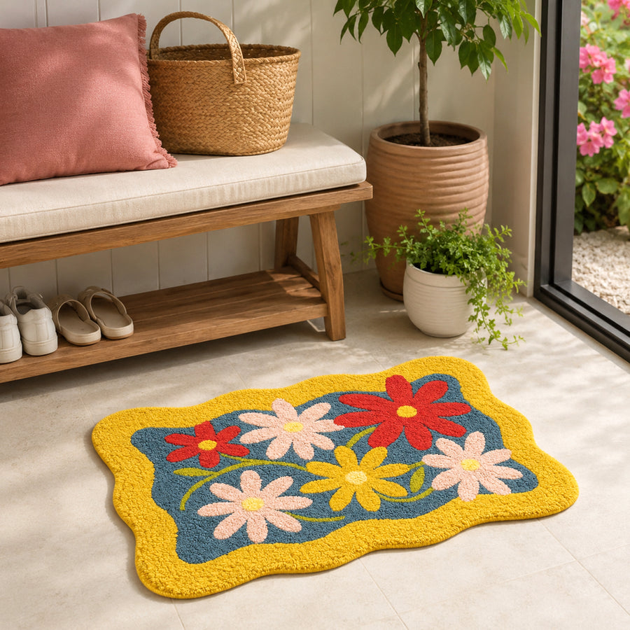 Feblilac Floral Wavy Tufted Bath Mat - view 3