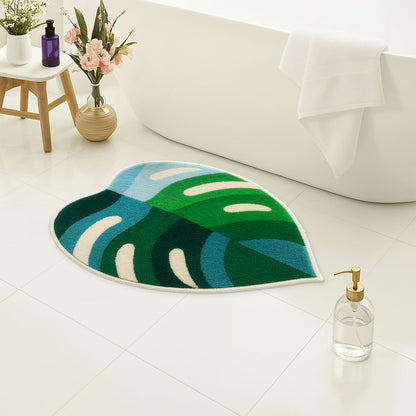 Lovely Green Grey Bathroom Mat