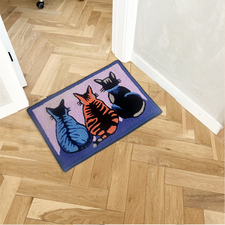 Feblilac Cute Three Cats Tufted Bath Mat - view 2