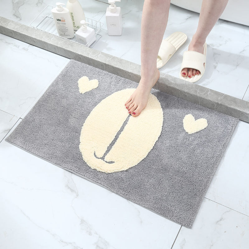 Feblilac Cute Animals Bear Head Tufted Bath Mat